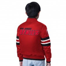 Подростковая New Jersey Devils Starter Red/Black Scout 1 Full-Snap Varsity Jacket