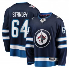 Игровая джерси Logan Stanley Winnipeg Jets Fanatics Home Premier Breakaway Player - Navy