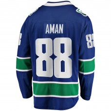 Джерси Vancouver Canucks Nils Aman Fanatics Blue Home Premier Breakaway