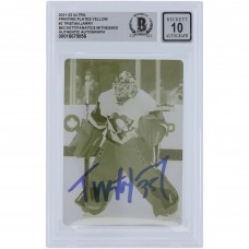 Tristan Jarry Pittsburgh Penguins Autographed 2021-22 Upper Deck Ultra Yellow Printing Plate #2 #1/1 Beckett Fanatics Witnessed Authenticated 10 Card