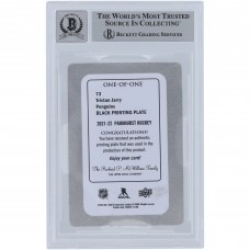 Tristan Jarry Pittsburgh Penguins Autographed 2021-22 Upper Deck Parkhurst Black Printing Plate #73 #1/1 Beckett Fanatics Witnessed Authenticated 10 Card