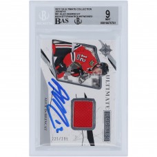 Alex DeBrincat Chicago Blackhawks Autographed 2017-18 Upper Deck Ultimate Collection Jerseys Red Relic #91 #/299 Beckett Fanatics Witnessed Authenticated 9/10 Rookie Card