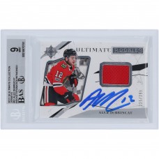 Alex DeBrincat Chicago Blackhawks Autographed 2017-18 Upper Deck Ultimate Collection Jerseys Red Relic #91 #/299 Beckett Fanatics Witnessed Authenticated 9/10 Rookie Card