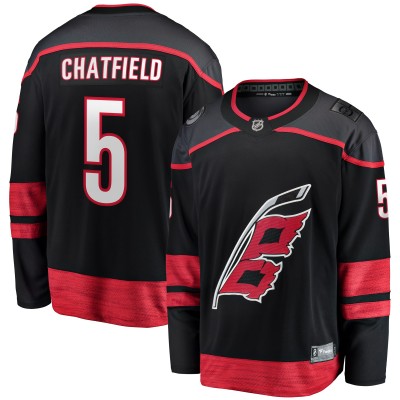 Игровая джерси Carolina Hurricanes Jalen Chatfield Fanatics Black Home Premier Breakaway