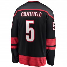 Игровая джерси Carolina Hurricanes Jalen Chatfield Fanatics Black Home Premier Breakaway