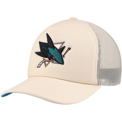 Бейсболка San Jose Sharks Mitchell & Ness Cream Foam Front Trucker
