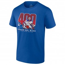 New York Rangers Jonathan Quick Blue 400 Career Wins T-Shirt New York Rangers Jonathan Quick Blue 400 Career Wins T-Shirt