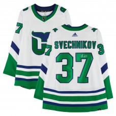 Игровая джерси Andrei Svechnikov Carolina Hurricanes Autographed Fanatics Authentic 2023-24 adidas Alternate Whalers Authentic