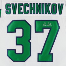 Игровая джерси Andrei Svechnikov Carolina Hurricanes Autographed Fanatics Authentic 2023-24 adidas Alternate Whalers Authentic