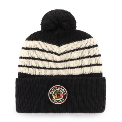 Шапка с помпоном Chicago Blackhawks 47 Black Old Time Hockey Barn Cuffed Knit