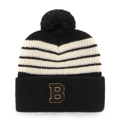 Шапка с помпоном Boston Bruins 47 Black Old Time Hockey Barn Cuffed Knit