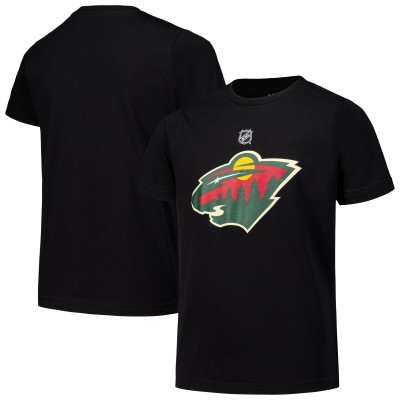 Футболка Youth Minnesota Wild Black Primary Logo