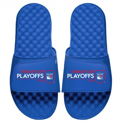 ISlide New York Rangers Unisex Youth Blue 2024 Stanley Cup Playoffs Slide Sandals