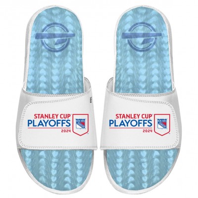 Тапочки New York Rangers ISlide Unisex 2024 Stanley Cup Playoffs Gel - White