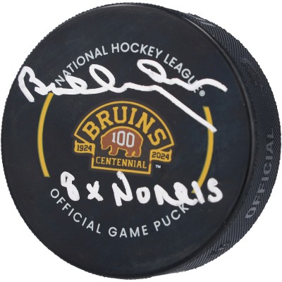 Bobby Orr Boston Bruins Autographed Fanatics Authentic 100th Anniversary Official Game Puck with 8x Norris Inscription