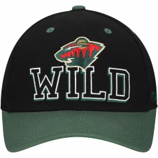 Бейсболка Minnesota Wild Mitchell & Ness Black/Green Backside Script 2-Tone Pro Crown