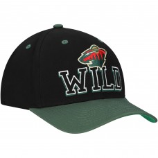 Бейсболка Minnesota Wild Mitchell & Ness Black/Green Backside Script 2-Tone Pro Crown