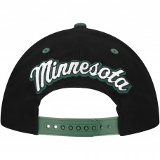 Бейсболка Minnesota Wild Mitchell & Ness Black/Green Backside Script 2-Tone Pro Crown