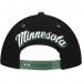 Бейсболка Minnesota Wild Mitchell & Ness Black/Green Backside Script 2-Tone Pro Crown