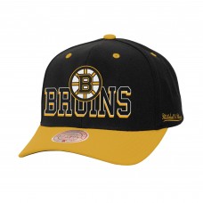 Бейсболка Boston Bruins Mitchell & Ness Black/Gold Backside Script 2-Tone Pro Crown