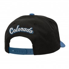 Бейсболка Colorado Avalanche Mitchell & Ness Black/Navy Backside Script Two-Tone Pro Crown
