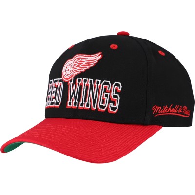 Бейсболка Detroit Red Wings Mitchell & Ness Backside Script Two-Tone Pro Crown - Black/Red