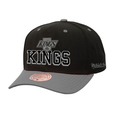 Бейсболка Los Angeles Kings Mitchell & Ness Black/Silver Backside Script Two-Tone Pro Crown
