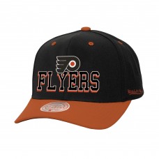 Бейсболка Philadelphia Flyers Mitchell & Ness Black/Orange Backside Script 2-Tone Pro Crown