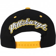Бейсболка Pittsburgh Penguins Mitchell & Ness Black/Gold Backside Script Two-Tone Pro Crown Бейсболка Pittsburgh Penguins Mitchell & Ness Black/Gold Backside Script Two-Tone Pro Crown