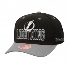 Бейсболка Tampa Bay Lightning Mitchell & Ness Black/Gray Backside Script Two-Tone Pro Crown