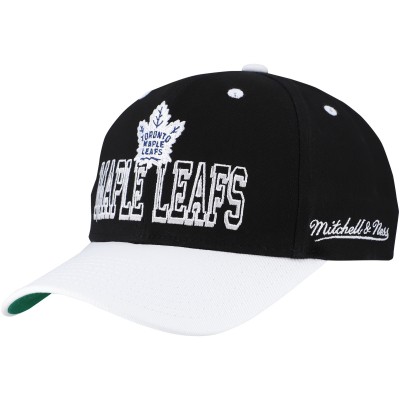 Бейсболка Toronto Maple Leafs Mitchell & Ness Black/White Backside Script Two-Tone Pro Crown