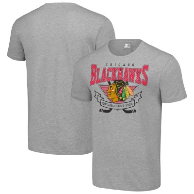 Футболка Chicago Blackhawks Starter Team Logo Graphic - Heather Gray
