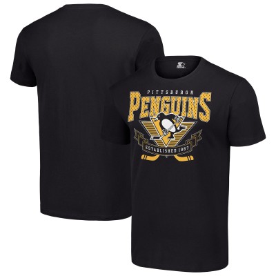 Pittsburgh Penguins Starter Black Team Logo Graphic T-Shirt