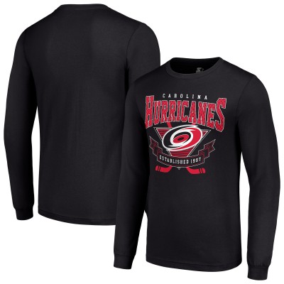 Футболка с длинным рукавом Carolina Hurricanes Starter Black Team Logo Graphic