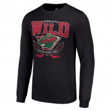 Футболка с длинным рукавом Minnesota Wild Starter Black Team Logo Graphic