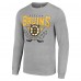 Boston Bruins Starter Heather Gray 80s Inspired Team Logo Long Sleeve T-Shirt