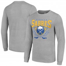 Футболка с длинным рукавом Buffalo Sabres Starter Heather Gray 80s Inspired Team Logo
