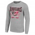Carolina Hurricanes Starter Heather Gray 80s Inspired Team Logo Long Sleeve T-Shirt