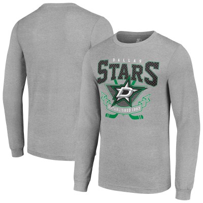 Футболка с длинным рукавом Dallas Stars Starter 80s Inspired Team Logo - Heather Gray