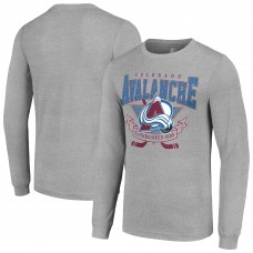 Футболка с длинным рукавом Colorado Avalanche Starter Heather Gray 80s Inspired Team Logo