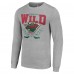Футболка с длинным рукавом Minnesota Wild Starter Heather Gray 80s Inspired Team Logo