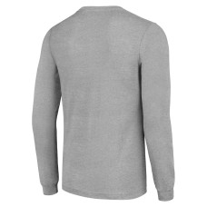 New York Islanders Starter Heather Gray 80s Inspired Team Logo Long Sleeve T-Shirt