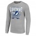 Футболка Tampa Bay Lightning Starter Heather Gray 80s Inspired Team Logo Long Sleeve