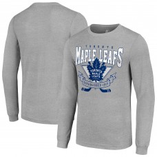 Футболка с длинным рукавом Toronto Maple Leafs Starter Heather Gray 80s Inspired Team Logo