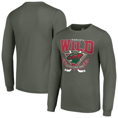 Футболка с длинным рукавом Minnesota Wild Starter Team Logo Graphic - Olive