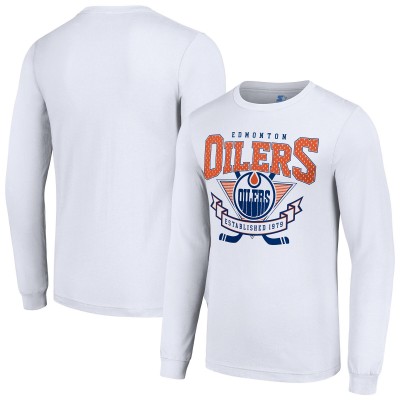 Футболка с длинным рукавом Edmonton Oilers Starter White Team Logo Graphic