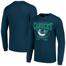 Vancouver Canucks Starter Navy Team Logo Graphic Long Sleeve T-Shirt