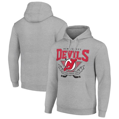 Толстовка New Jersey Devils Starter Team Logo Graphic Fleece Tri-Blend - Heather Gray