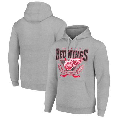 Толстовка Detroit Red Wings Starter Team Logo Graphic Fleece Tri-Blend - Heather Gray