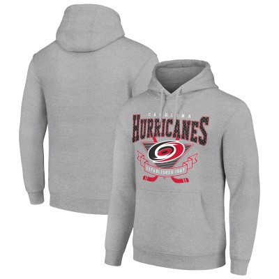 Толстовка Carolina Hurricanes Starter Heather Gray Team Logo Graphic Fleece Tri-Blend